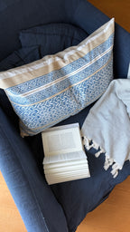 Ethno Kissen Blau Beige