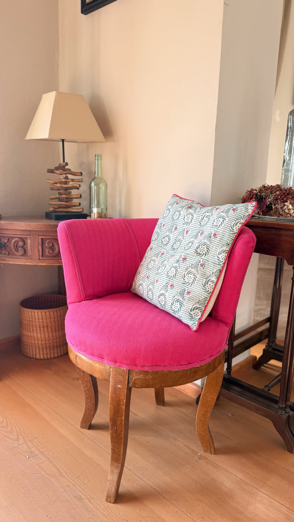 Paisley Pillow Petrol Pink