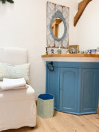 Waste Paper Bin Ikat Green