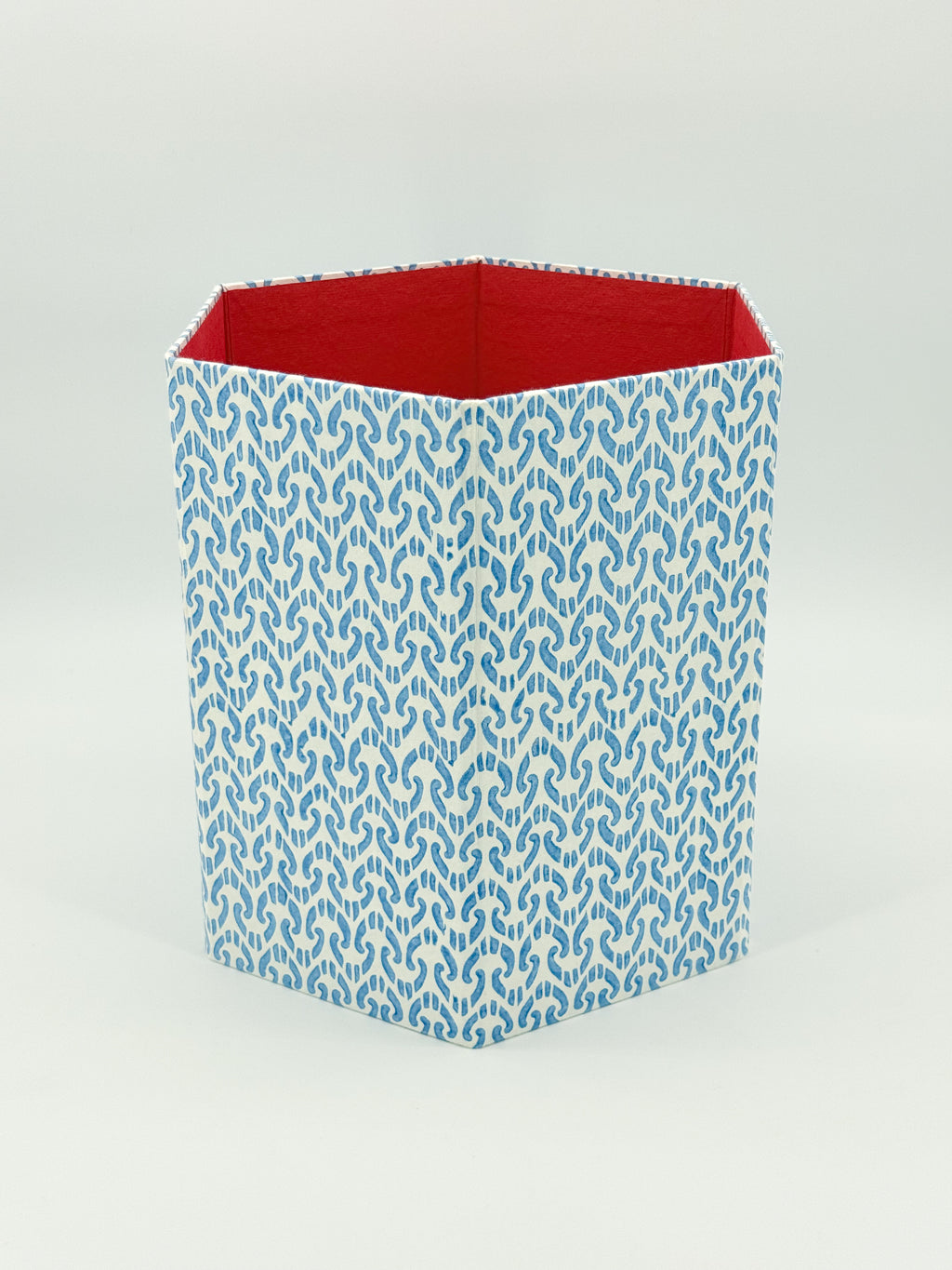 Papierkorb Ikat Blau