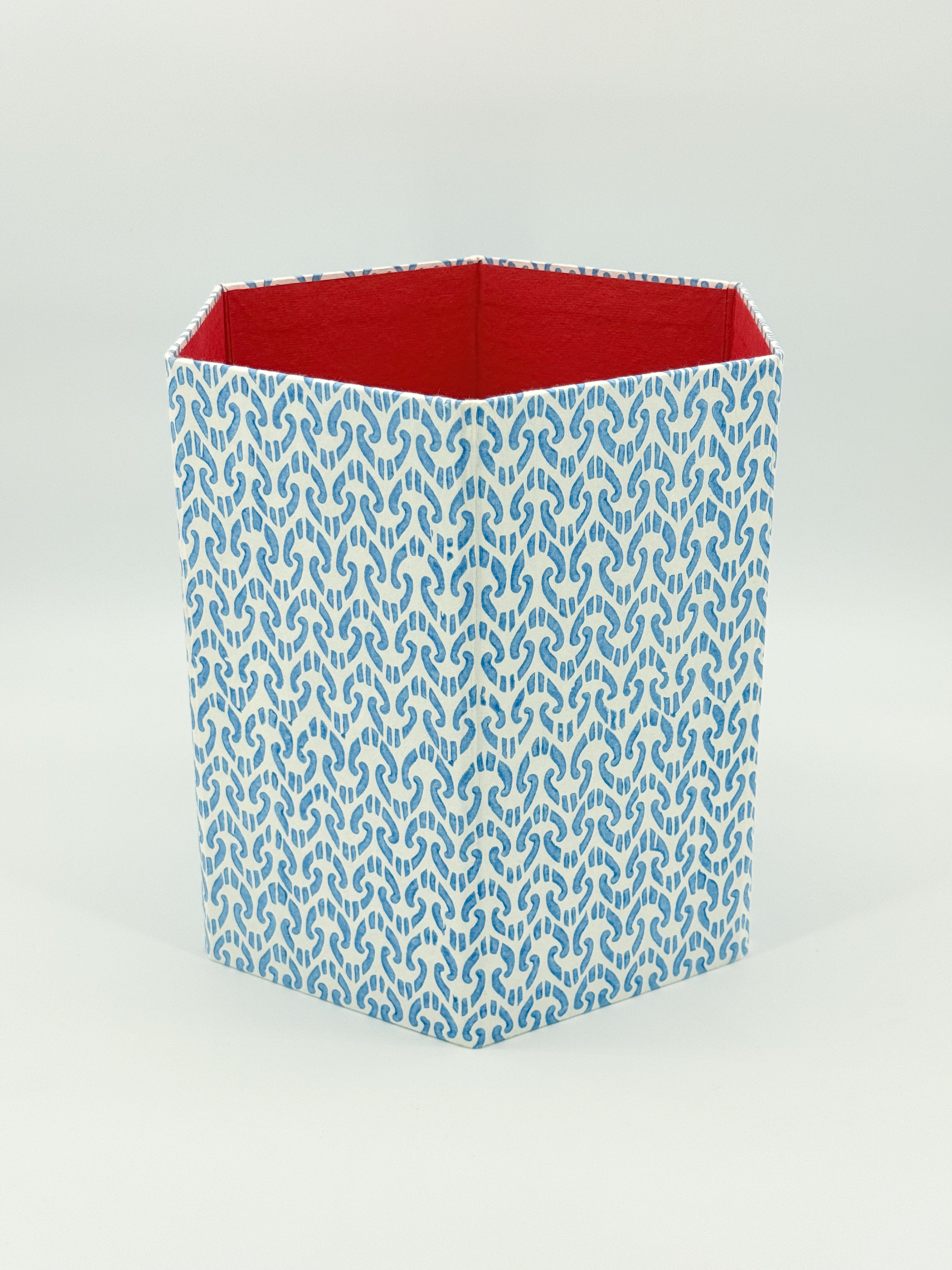 Papierkorb Ikat Blau