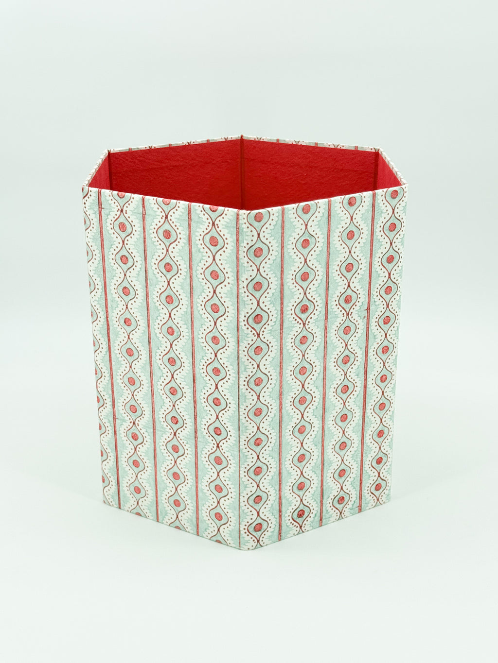 Waste Paper Bin Wave Light Blue