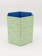 Waste Paper Bin Ikat Green