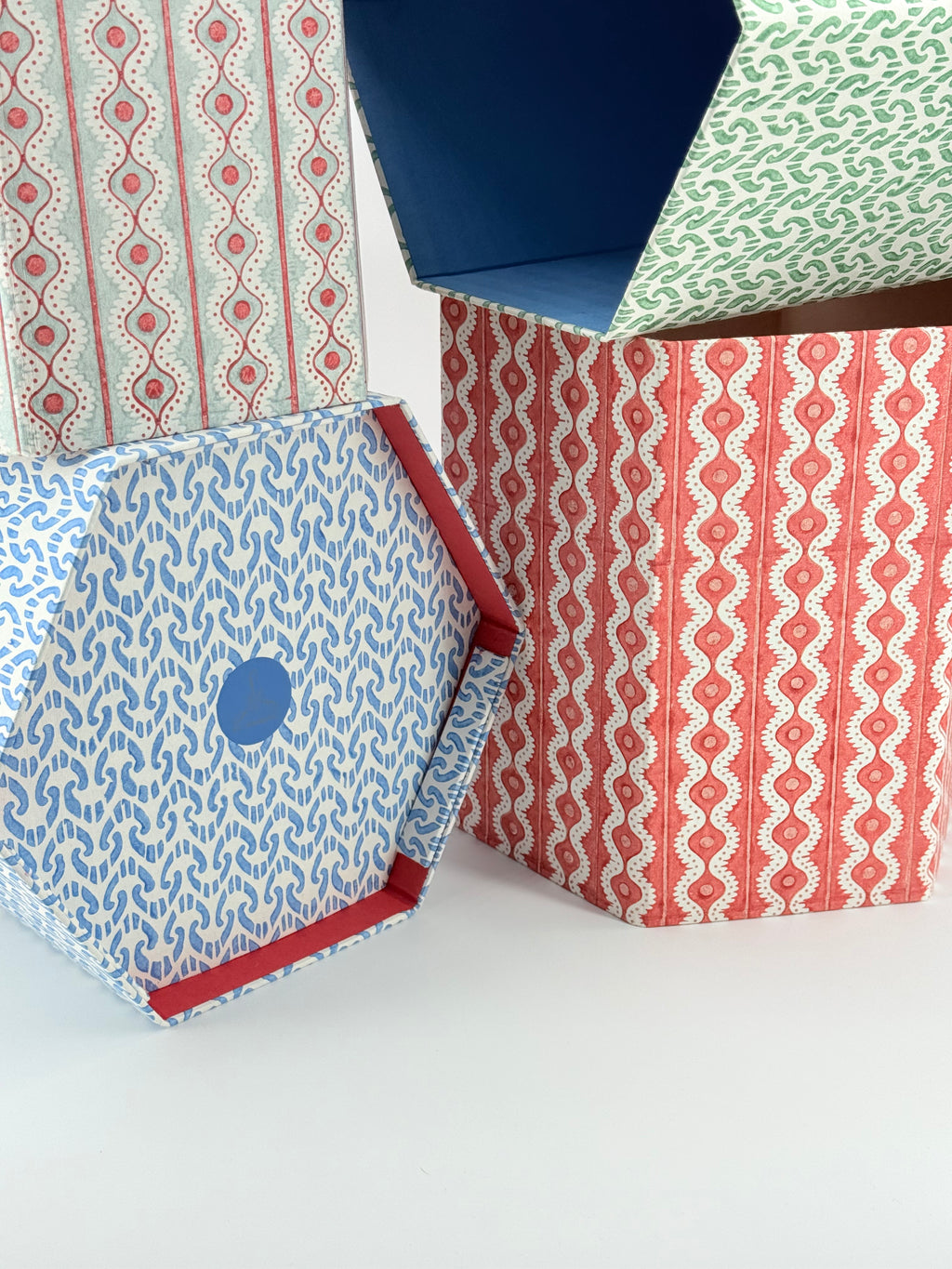 Papierkorb Ikat Blau