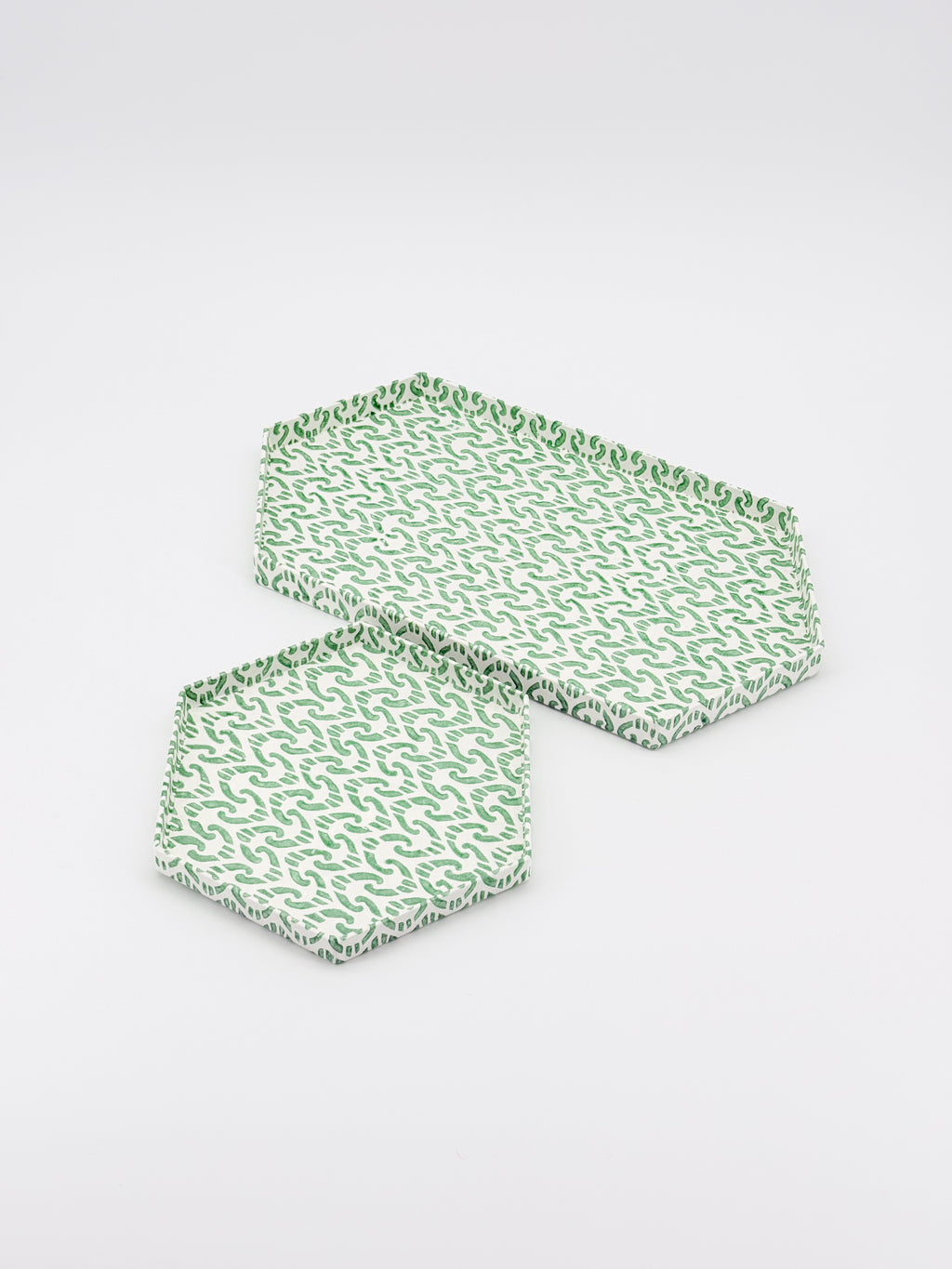Tray Hexagon Ikat Green