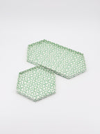 Tray Hexagon Ikat Green