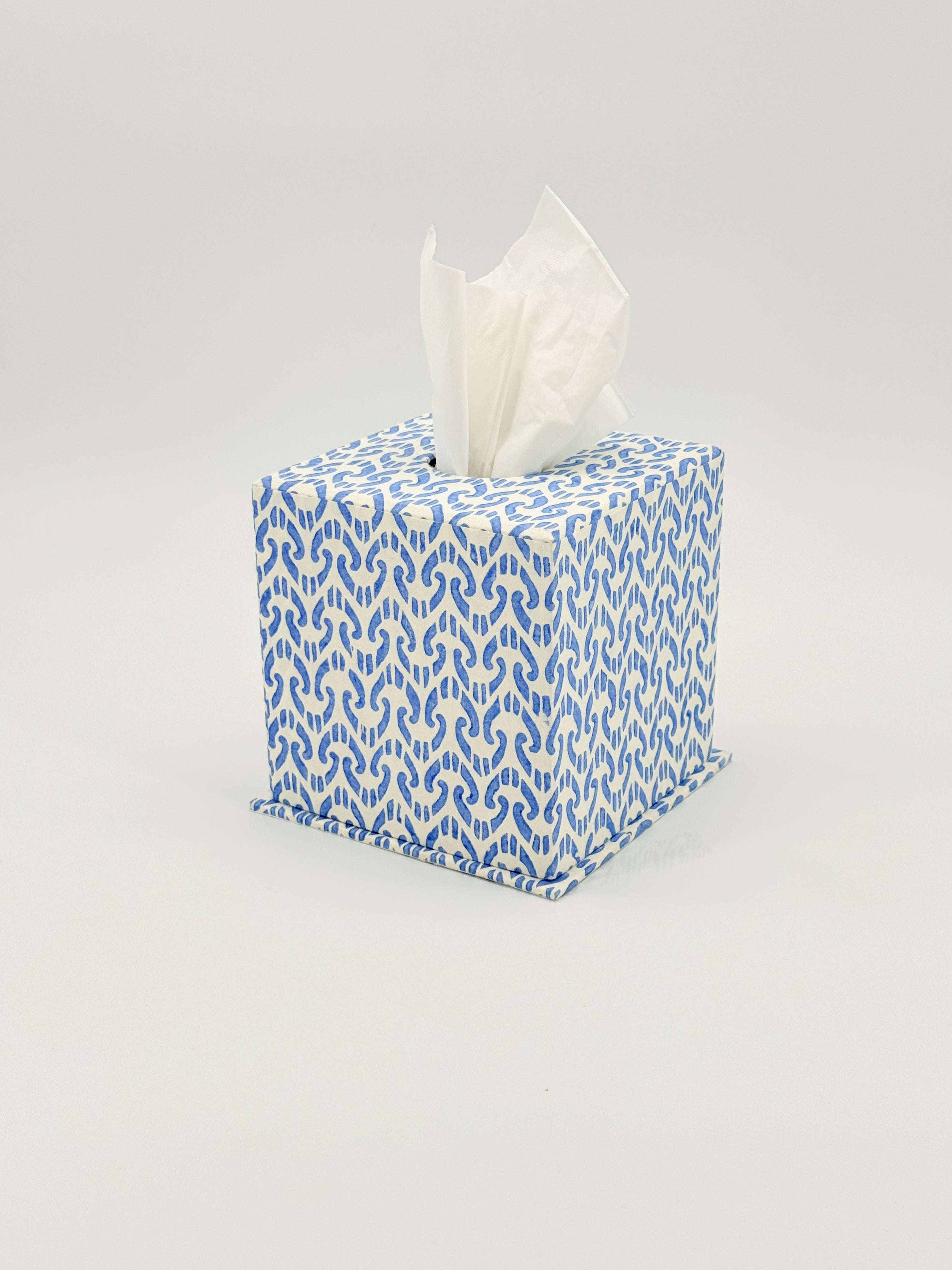 Taschentuch Box Ikat Blau