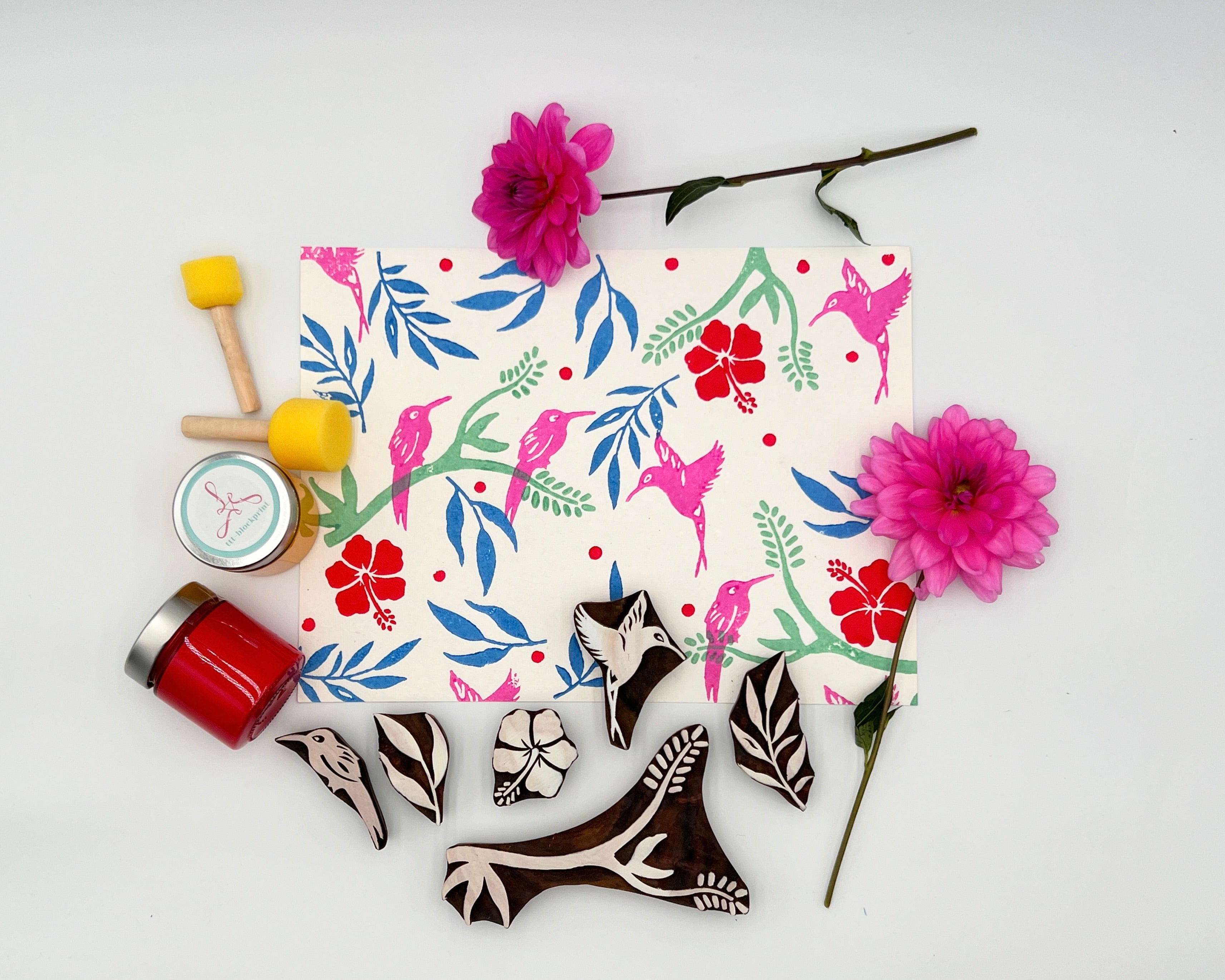 Block Printing Set Hummingbird