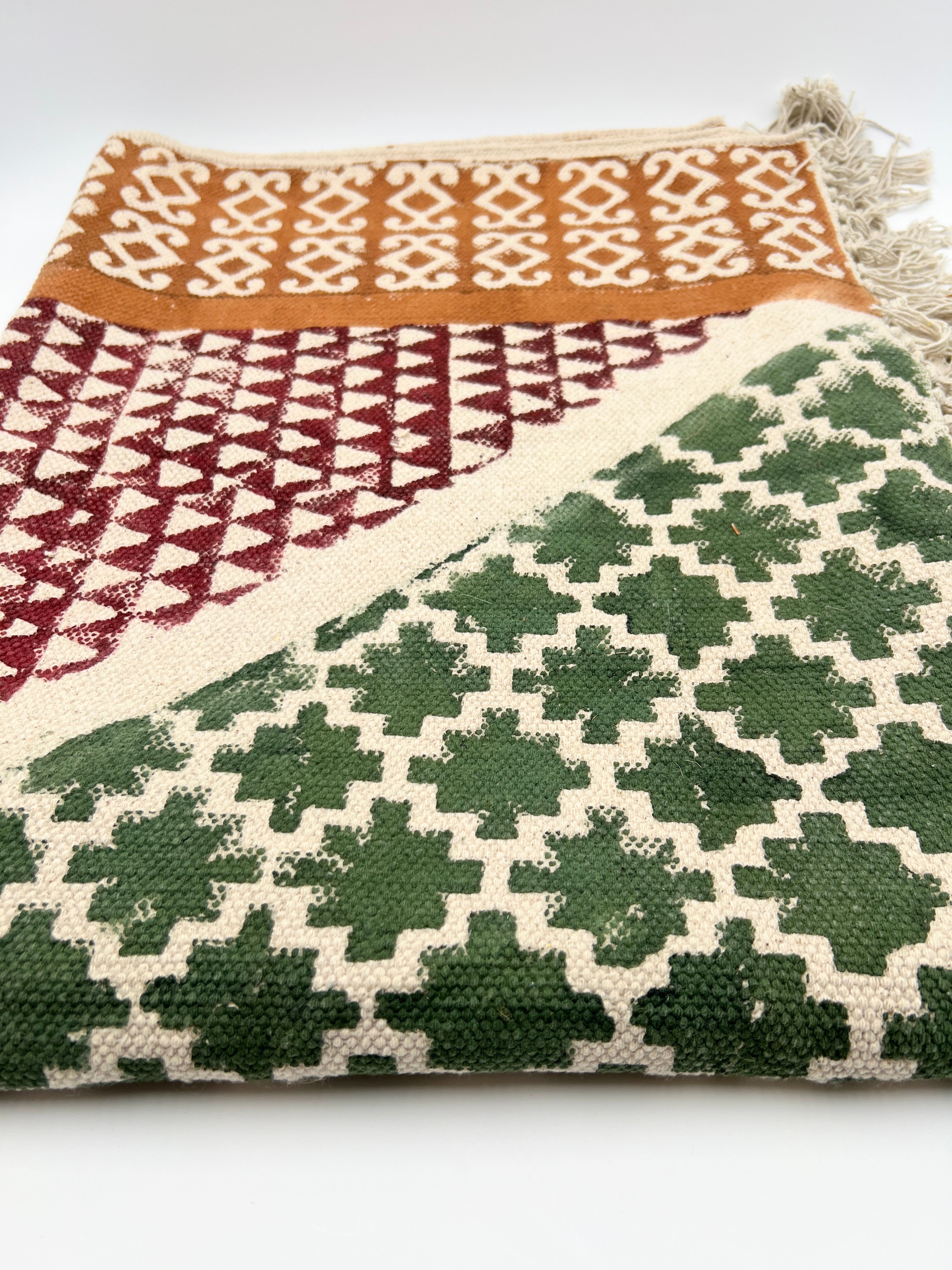 Teppich Diamant Rot/Grün