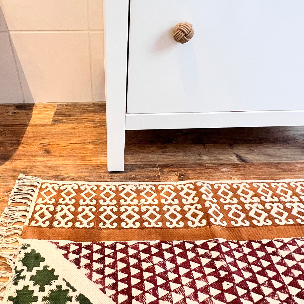 Teppich Diamant Rot/Grün