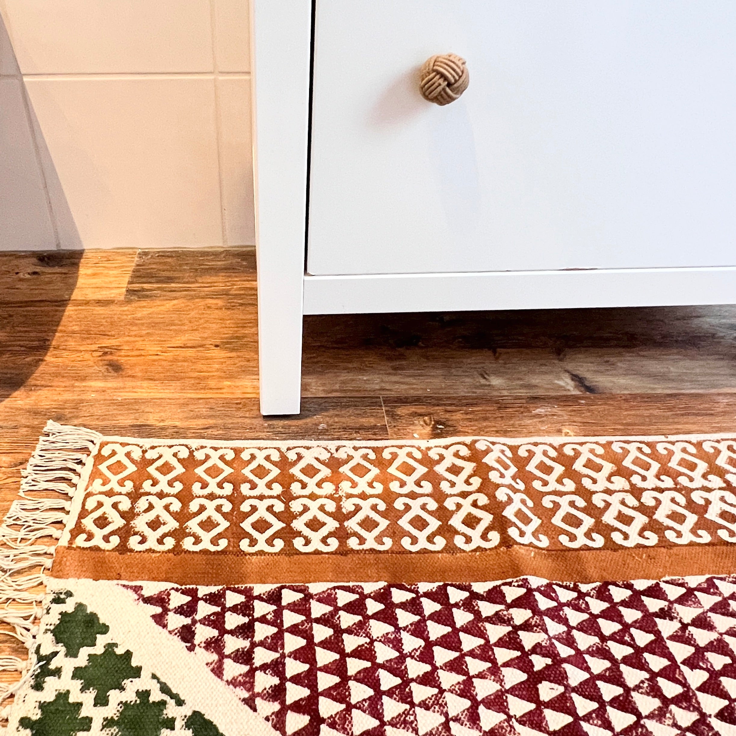 Teppich Diamant Rot/Grün