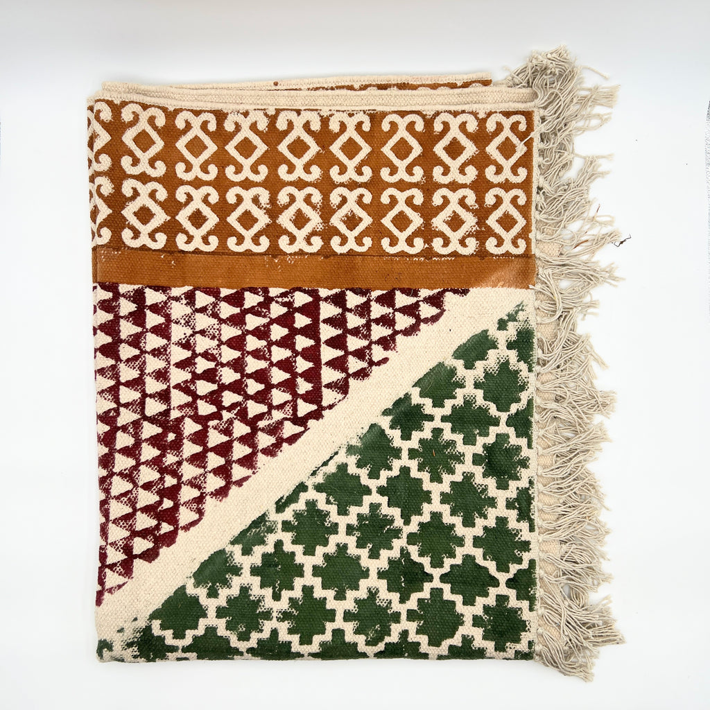 Teppich Diamant Rot/Grün